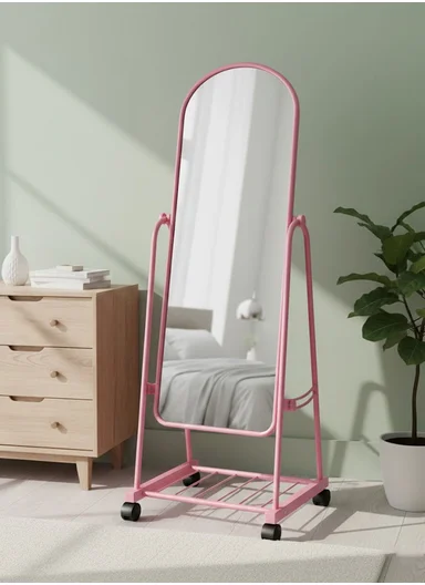 Full-Length Standing Mirror With Adjustable Angle (W36 x D36 x H160)cm 21-A-36 - Pink