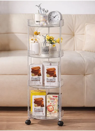 4-Tiers Rolling Storage Rack With Lockable Wheels (D25 x H78)cm 43-277