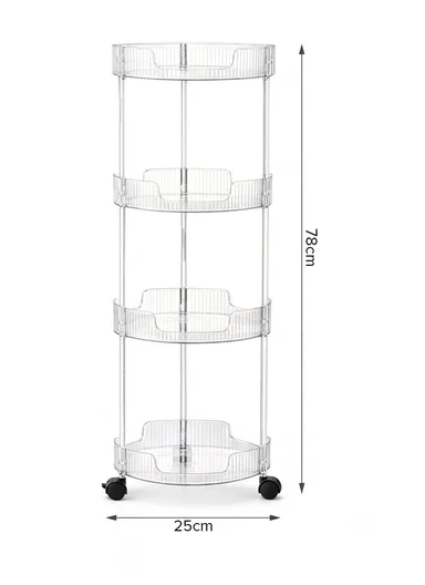 4-Tiers Rolling Storage Rack With Lockable Wheels (D25 x H78)cm 43-277
