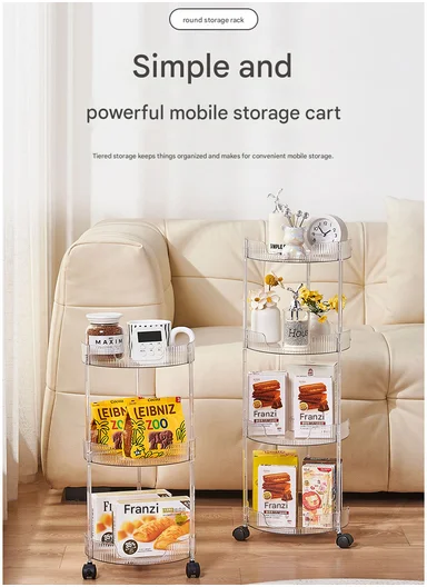 4-Tiers Rolling Storage Rack With Lockable Wheels (D25 x H78)cm 43-277