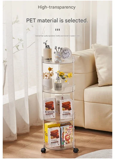 4-Tiers Rolling Storage Rack With Lockable Wheels (D25 x H78)cm 43-277