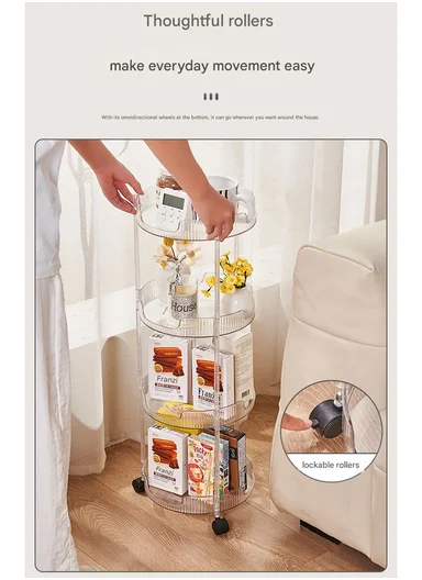 4-Tiers Rolling Storage Rack With Lockable Wheels (D25 x H78)cm 43-277