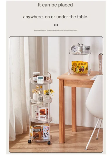 4-Tiers Rolling Storage Rack With Lockable Wheels (D25 x H78)cm 43-277