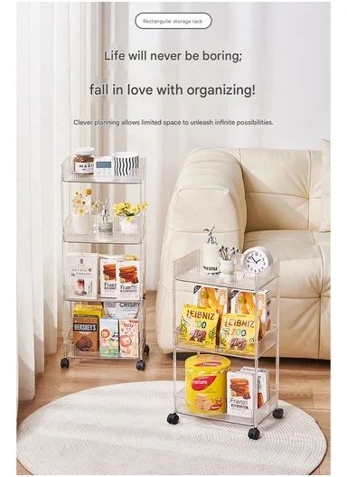 4-Tiers Rolling Storage Rack With Lockable Wheels (W30 x D20 x H88)cm 43-282