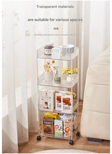 4-Tiers Rolling Storage Rack With Lockable Wheels (W30 x D20 x H88)cm 43-282