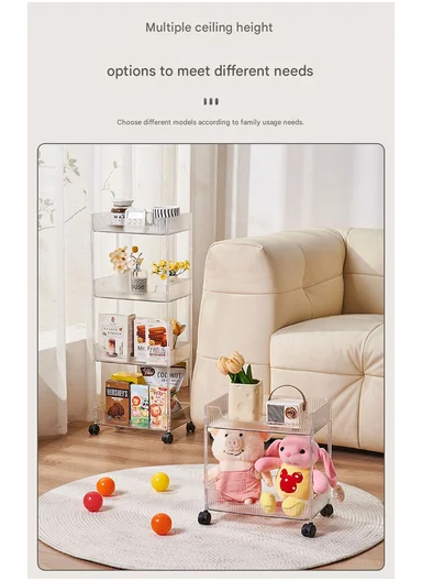 4-Tiers Rolling Storage Rack With Lockable Wheels (W30 x D20 x H88)cm 43-282