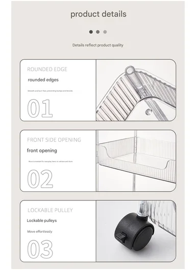 4-Tiers Rolling Storage Rack With Lockable Wheels (W30 x D20 x H88)cm 43-282