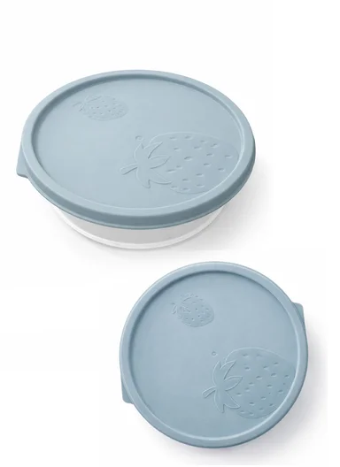 3 Pieces Round Food Storage Containers Set 129-DM-139 - Blue
