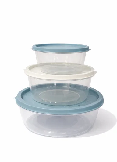 3 Pieces Round Food Storage Containers Set 129-DM-139 - Blue