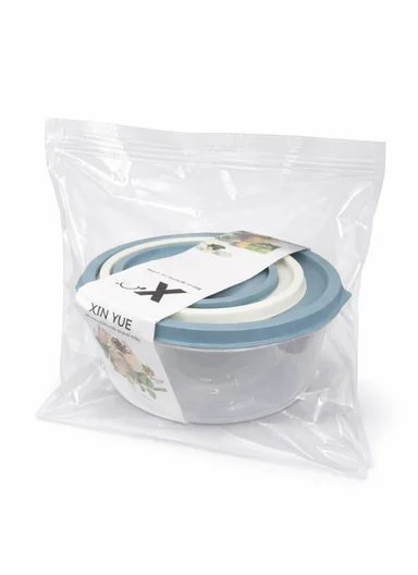 3 Pieces Round Food Storage Containers Set 129-DM-139 - Blue