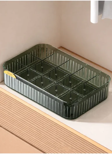 15 Compartments Organizer Storage Box With Lid (W35 × D24 × H8)cm 316-2235 - Dark Olive