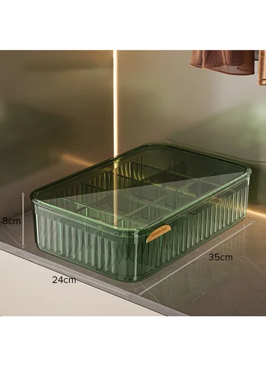 15 Compartments Organizer Storage Box With Lid (W35 × D24 × H8)cm 316-2235 - Dark Olive