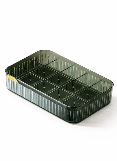 15 Compartments Organizer Storage Box With Lid (W35 × D24 × H8)cm 316-2235 - Dark Olive