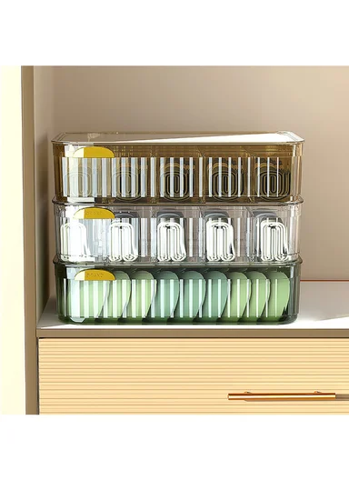 15 Compartments Organizer Storage Box With Lid (W35 × D24 × H8)cm 316-2235 - Dark Olive