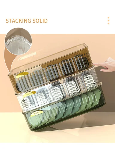 15 Compartments Organizer Storage Box With Lid (W35 × D24 × H8)cm 316-2235 - Dark Olive