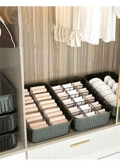 15 Compartments Organizer Storage Box With Lid (W35 × D24 × H8)cm 316-2235 - Dark Olive