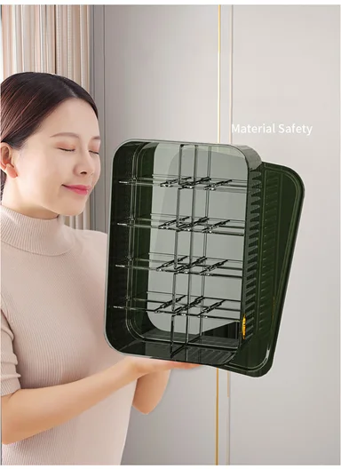 15 Compartments Organizer Storage Box With Lid (W35 × D24 × H8)cm 316-2235 - Dark Olive