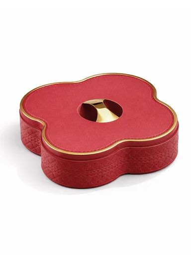 5-Compartment Flower-Shape Serving Box With Lid 473-780 (W24 × D24 × H7.5)cm - Bordeaux