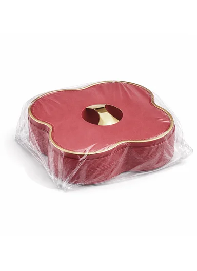 5-Compartment Flower-Shape Serving Box With Lid 473-780 (W24 × D24 × H7.5)cm - Bordeaux