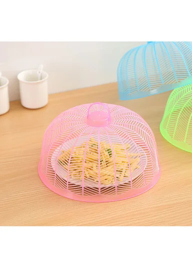 Plastic Food Cover Round With Handle (D36 x H22)cm - Coral Pink