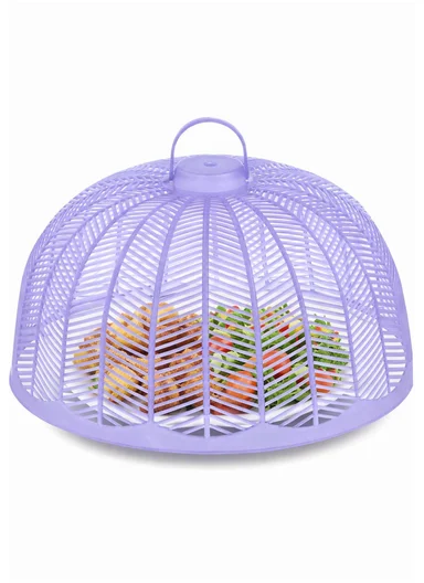 Plastic Food Cover Round With Handle (D26 x H14)cm - Purple
