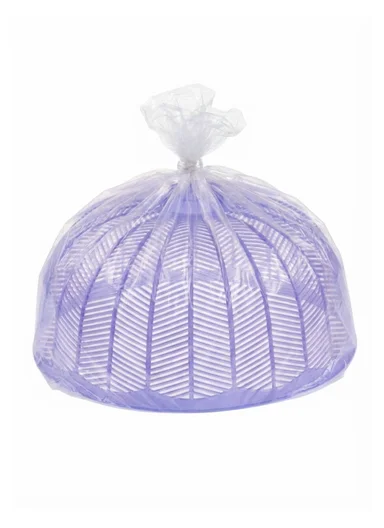 Plastic Food Cover Round With Handle (D26 x H14)cm - Purple
