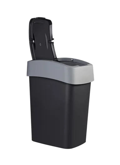 25L Modern Plastic Waste Bin With Swing Lid 507-2087 - Black