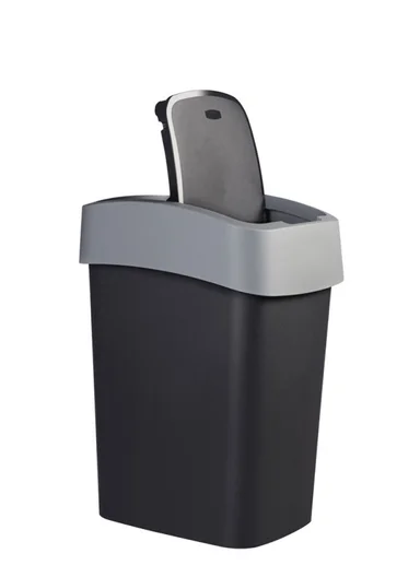 25L Modern Plastic Waste Bin With Swing Lid 507-2087 - Black