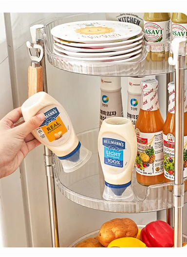 4-Layer Rolling Storage Rack with Wheels, Clear Multi-Purpose Organizer Cart (W 33.5 x H87.5)cm - Transparent