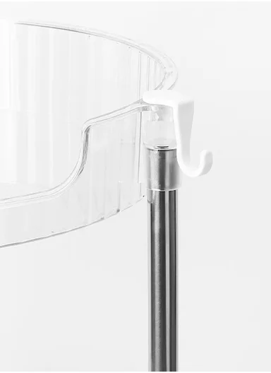 4-Layer Rolling Storage Rack with Wheels, Clear Multi-Purpose Organizer Cart (W 33.5 x H87.5)cm - Transparent