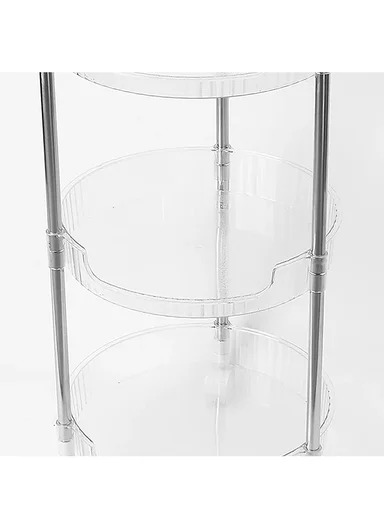 4-Layer Rolling Storage Rack with Wheels, Clear Multi-Purpose Organizer Cart (W 33.5 x H87.5)cm - Transparent