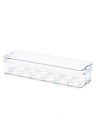 Refrigerator Egg Storage Box with Lockable Lid (W31 x D9.5 x H6.5)cm - Transparent