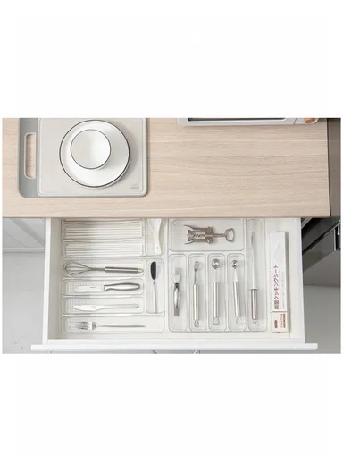 4 Compartments Kitchen Cutlery Organizer (W33 x D18 x H4.5)cm - Transparent