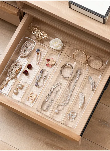 4 Compartments Kitchen Cutlery Organizer (W33 x D18 x H4.5)cm - Transparent