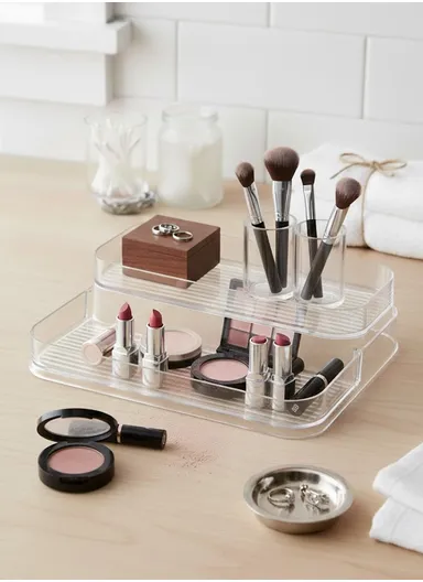 2 Tiers Acrylic Multipurpose Storage Organizer (W26.5 x D20 x H6.5)cm