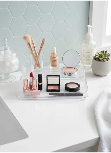 2 Tiers Acrylic Multipurpose Storage Organizer (W26.5 x D20 x H6.5)cm