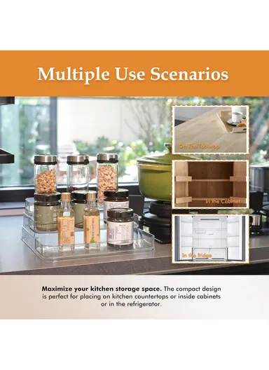 2 Tiers Acrylic Multipurpose Storage Organizer (W26.5 x D20 x H6.5)cm