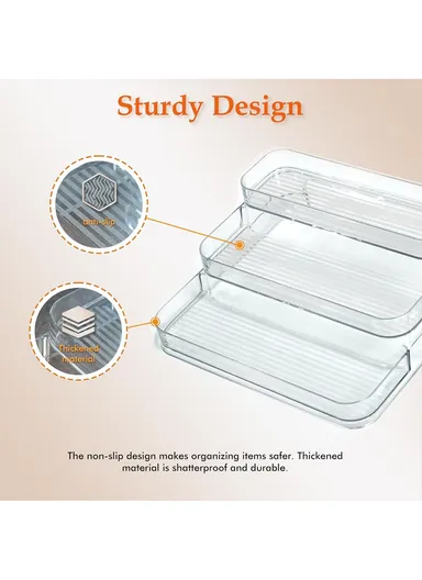 2 Tiers Acrylic Multipurpose Storage Organizer (W26.5 x D20 x H6.5)cm