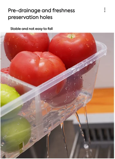 Multi-Functional Refrigerator Storage Box with Removable Dividers 517-A-9301  (W32 x D15 x H10)cm – Transparent 