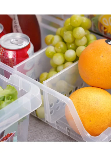 Multi-Functional Refrigerator Storage Box with Removable Dividers 517-A-9301  (W32 x D15 x H10)cm – Transparent 