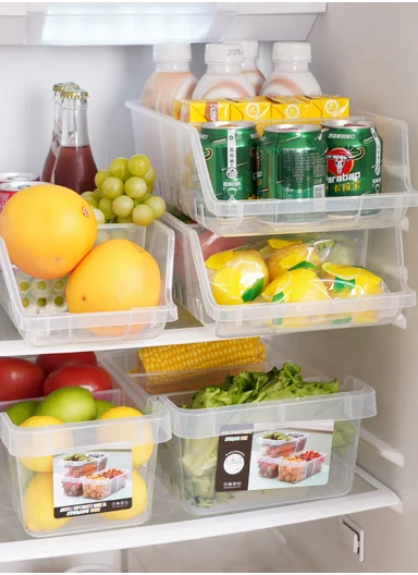 Multi-Functional Refrigerator Storage Box with Removable Dividers 517-A-9301  (W32 x D15 x H10)cm – Transparent 