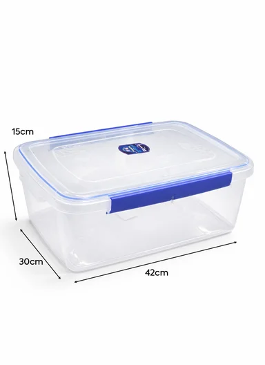 14.5L Airtight Plastic Storage Container with Leak-Proof Lid (L42 x W30 x H15)cm 