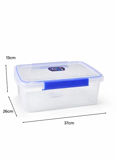 9L Airtight Plastic Storage Container with Leak-Proof Lid (L37 x W26 x H13)cm