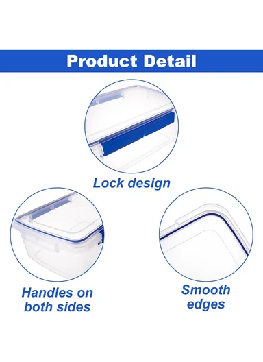 5L Airtight Plastic Storage Container with Leak-Proof Lid (L31 x W22 x H11) cm