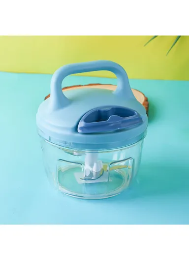 0.7L Manual Pull Food Chopper With Carry Handle &amp; Stainless Steel Blades XMD-C35 (D10 x H15)cm - Pink