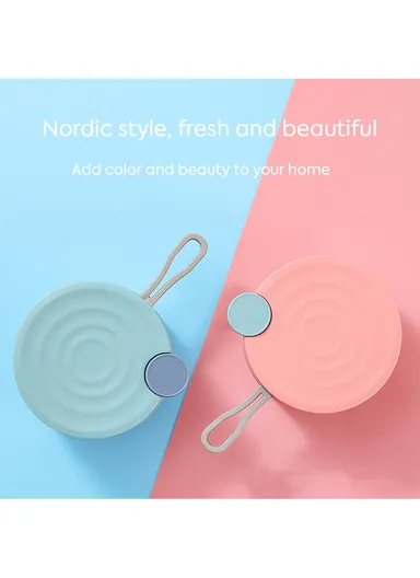 380ML Manual Pull Food Chopper With Carry Handle &amp; Stainless Steel Blades XMD-C38 (D10 x H9)cm - Pink