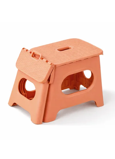 Portable Folding Plastic Stool with Carry Handle (L24 × W17 × H23)cm 693-XMD-016 – Yellow