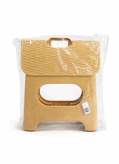 Portable Folding Plastic Stool with Carry Handle (L24 × W17 × H23)cm 693-XMD-016 – Yellow