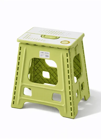 Lightweight Foldable Plastic Stool With Carry Handle 693-XMD-027 (W29 × D23 × H34)cm – Green