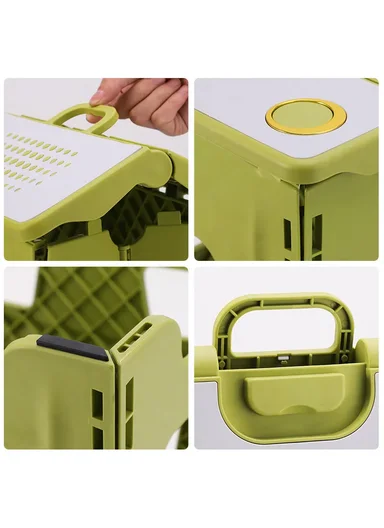 Lightweight Foldable Plastic Stool With Carry Handle 693-XMD-027 (W29 × D23 × H34)cm – Green